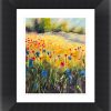 Framed in black Meadow flowers on canvas