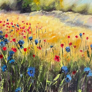 Meadow Flowers on Canvas in Acrylic