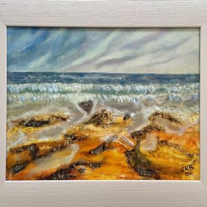 Original oil seascape with added relief