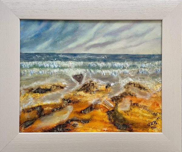 Original oil seascape with added relief