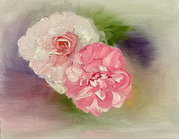 Pink Roses original oil pointing